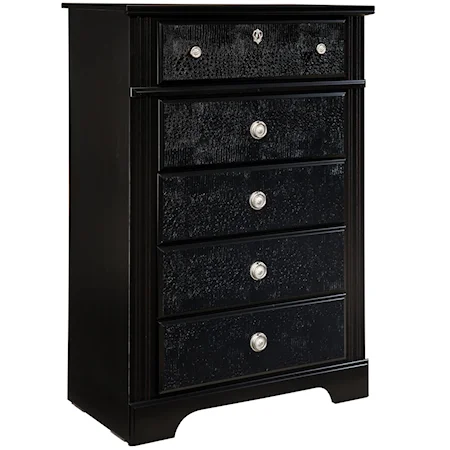 Chest Of Drawers With 5 Drawers And Block Feet